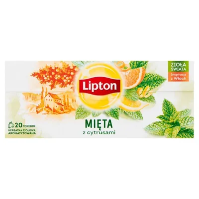 Herbata ziołowa z miętą z cytrusami LIPTON 20 torebek