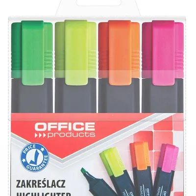 Zakreślacze OFFICE PRODUCTS mix kolorów 1-5mm 4szt