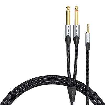 Kabel audio mini jack 3.5mm do 2x jack 6.35mm męski Vention barhk 8m