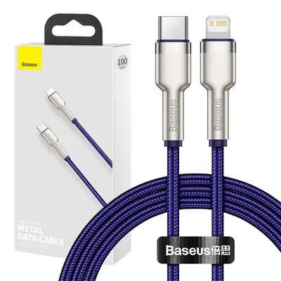 Kabel usb-c do lightning Baseus cafule, pd, 20w, 1m (fioletowy)