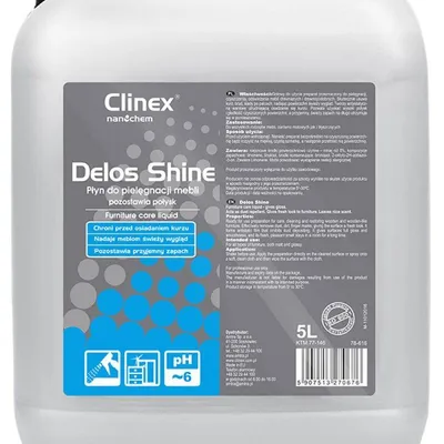 Płyn do pielęgnacji mebli CLINEX delos shine pozostawia połysk 5l