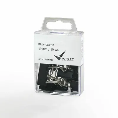 Klipy 19mm VICTORY OFFICE PRODUCTS 119km10 lakierowane na czarno 10szt