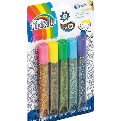 Klej brokatowy Fiorello confetti 170-2231 mix kolorów 5x13ml