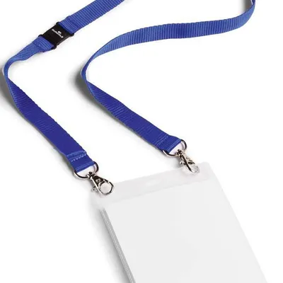 Identyfikator otwarty od góry a6 DURABLE 852507 z granatową taśmą