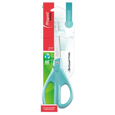 Nożyczki ekologiczne MAPED essentials green pastel 21 cm blister kartonowy