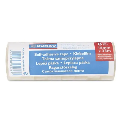 Taśma biurowa 18mmx33m DONAU bezbarwna 8szt