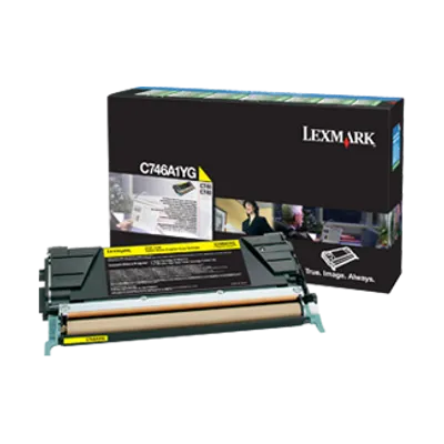 Toner oryginalny LEXMARK c746a1yg yellow 7000 stron