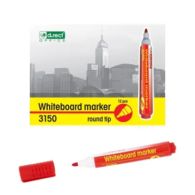 Marker suchościeralny D.RECT 3150 czerwony okrągła 1-3mm