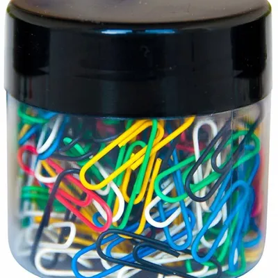 Spinacze okrągłe 28mm Q-Connect mix w plastikowym słoiku 150szt.