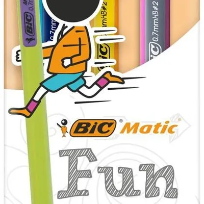Ołówek automatyczny z gumką BIC matic fun 0.7 880411 blister 3szt