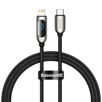 Kabel usb-c do lightning Baseus display, pd, 20w, 1m (czarny)