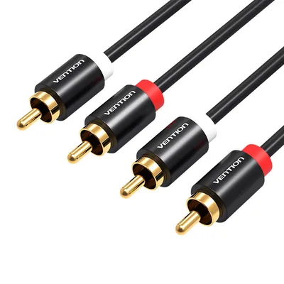 Kabel audio 2xrca męski do 2xrca męski Vention vab-r06-b200 2m (czarny)