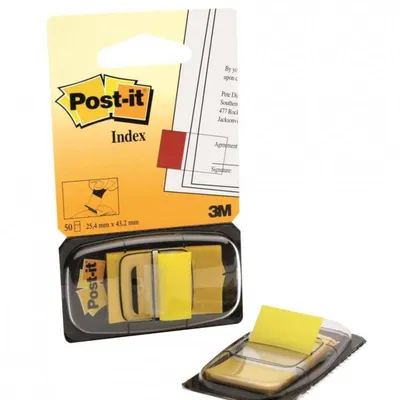 Zakładki indeksujące foliowe 25,4x43,2mm 3M post-it® 680-5 żółte 50szt
