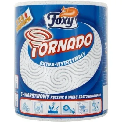 Ręcznik papierowy trzywarstwowy celulozowy FOXY tornado biały 350 listków