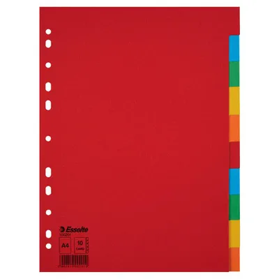Przekładki a4 ESSELTE 100201 mix karton 10szt