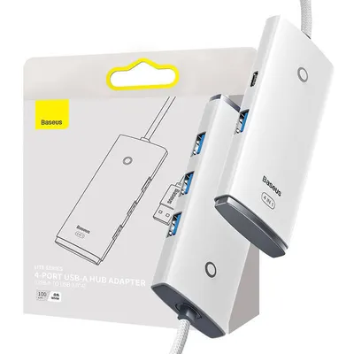 Hub 4w1 Baseus lite series usb do 4x usb 3.0 1m (biały)
