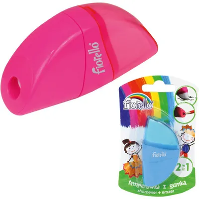 Temperówka pojedyncza z gumką plastikowa Fiorello gr-f445 130-1818 mix