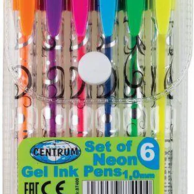 Długopisy żelowy pvc CENTRUM neon 87400 neon*6 1.0mm 6szt