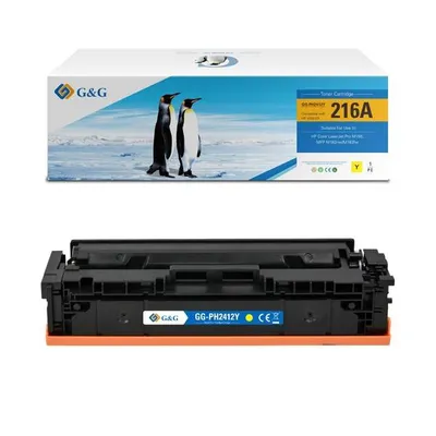 G&g kompatybilny toner z w2412a, yellow, 850s, nt-ph2412y, hp 216a, dla hp color laserjet pro m182 , m183, n