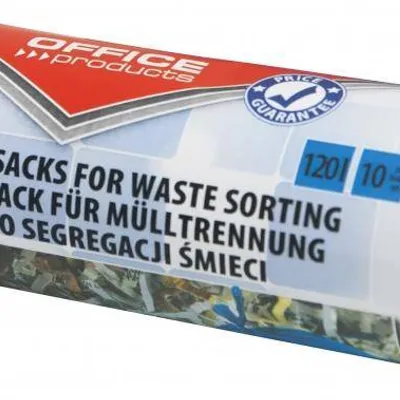 Worki na śmieci ldpe OFFICE PRODUCTS niebieskie 120l 10szt.