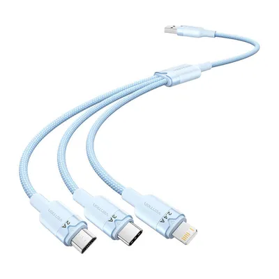 Kabel usb 2.0 a do 3w1 3a Vention ctplg 1.5m (niebieski)