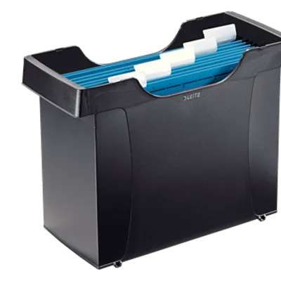 Pudło archiwizacyjne 395x273x170mm LEITZ z 5 teczkami 19930395 czarny plastik