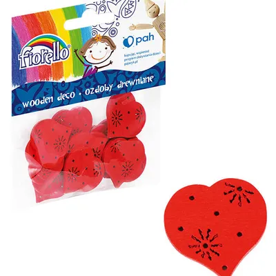 Ozdoby drewniane Fiorello gr-wd791 serduszka 170-2521 15szt
