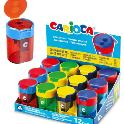 Temperówka podwójna Carioca 43126 z pojemnikiem 130-1964 mix