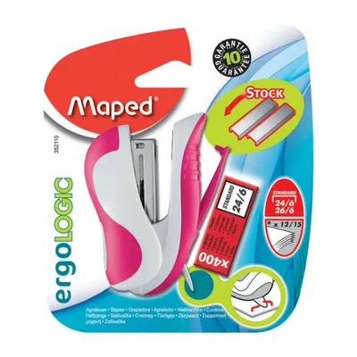 Zszywacz MAPED ergologic mini 15 kartek + 400 zszywek 24/6 blister