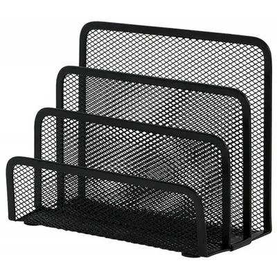 Sorter do korespondencji 3 przegrody Q-Connect office set czarny metalowa siatka