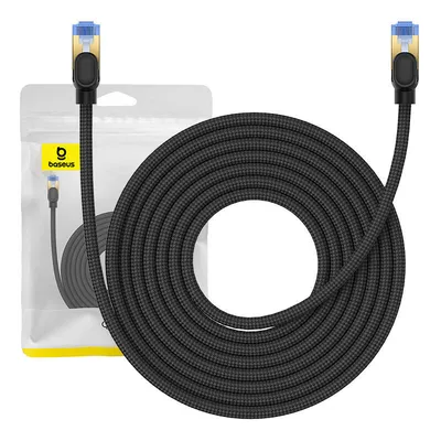 Kabel sieciowy w oplocie kat. 7 Baseus ethernet rj45, 10gbps, 8m (czarny)