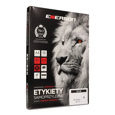 Etykiety samoprzylepne 140x97mm EMERSON 011 qct białe 100ark*4szt