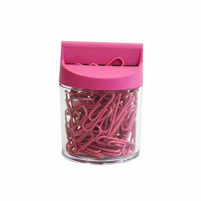 Spinacze okrągłe 28mm VICTORY OFFICE PRODUCTS 6028m100-093 pastelowe ciemnoróżowe metalowepowlekane w pojemniku magnetycznym 100szt