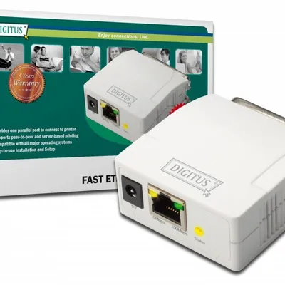 Digitus serwer wydruku fast ethernet 1-port 1xlpt, 1xrj-45