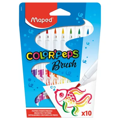 Flamastry MAPED colorpeps brush 10 szt.