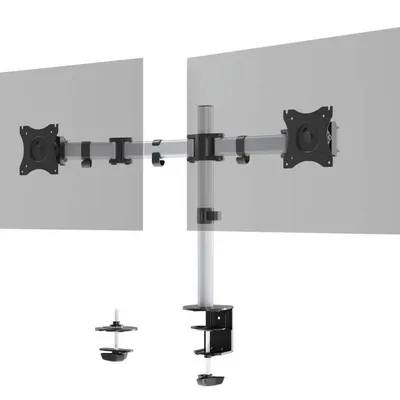 Ramię na 2 monitory stanowisko stacjonarne DURABLE select 509523 srebrne