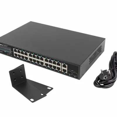 Lanberg switch 24x1gb poe+ 2xgb 2x rack 19'' gigabit ethernet 250w