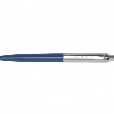 Długopis automatyczny Q-Connect prestige niebieski 0.7mm niebiesko/srebrna obudowa