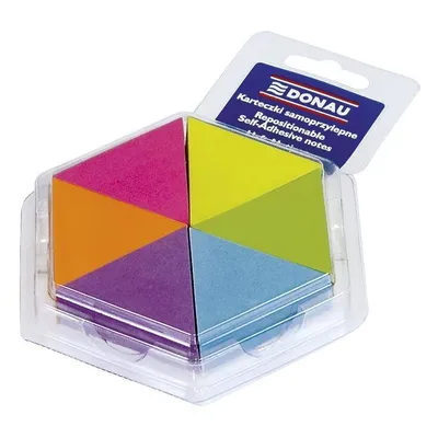 Karteczki samoprzylepne 43x50mm DONAU trójkąt neon 6x150kart