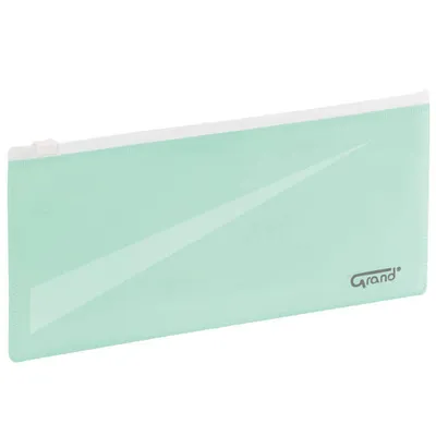 Teczka na suwak strunowa 24x11,8cm Grand gr-p053 120-1866 zielona pp