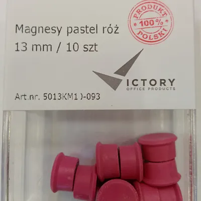 Magnesy 13mm VICTORY OFFICE PRODUCTS 5013km10-093 pastelowe ciemnoróżowe 10szt