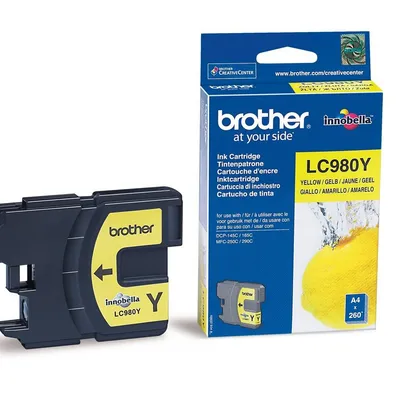 Tusz oryginalny BROTHER lc980y yellow 260 stron