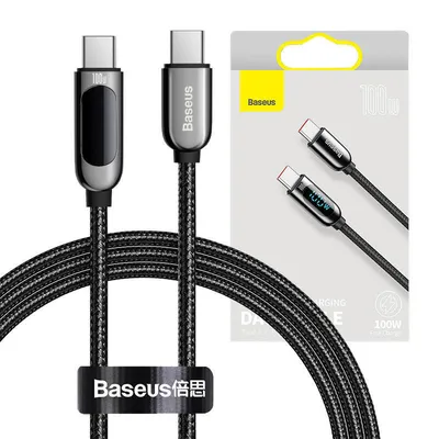 Kabel usb-c do usb-c Baseus display, power delivery, 100w, 1m (czarny)