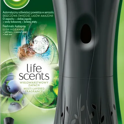 Odświeżacz powietrza urządzenie + wkład air wick freshmatic deszczowa świeżość lasów amazonii 250 ml