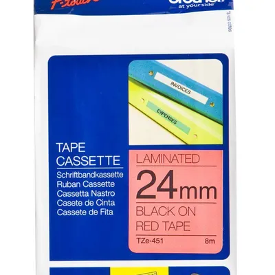 Tasiemka oryginalna czarny/czerwone BROTHER tze451 24mm x 8 m