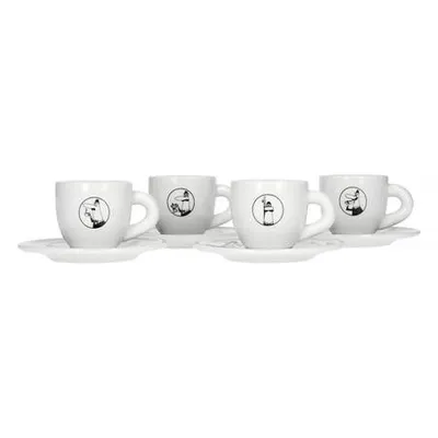 Bialetti - carousel - zestaw 4 filiżanek z podstawką