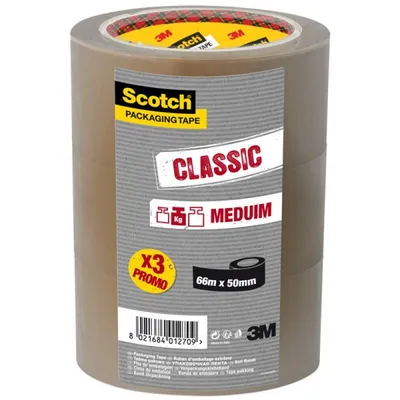 Taśma pakowa hot melt 50mmx66m 3M scotch® hot-melt 371 brązowa 48Μm 3szt