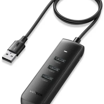 Adapter 4w1 UGREEN cm416 hub usb do 4x usb 1m (czarny)