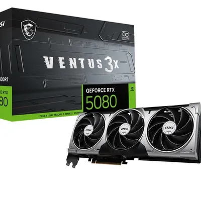 Msi karta graficzna geforce rtx 5080 ventus 3x oc 16g gddr7 256bit dp/hdmi