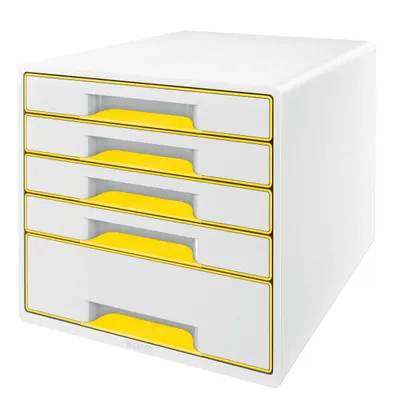 Pojemnik z szufladami 287x363x270mm LEITZ wow cube 52142016 żółty 5 szuflad